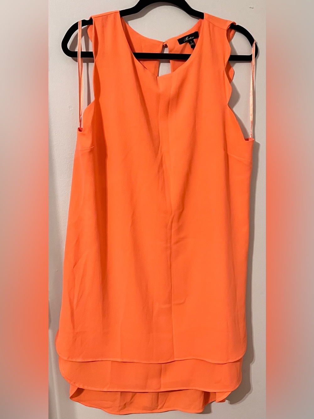 Monteau Bright Orange High-Low Sleeveless Shift Dress